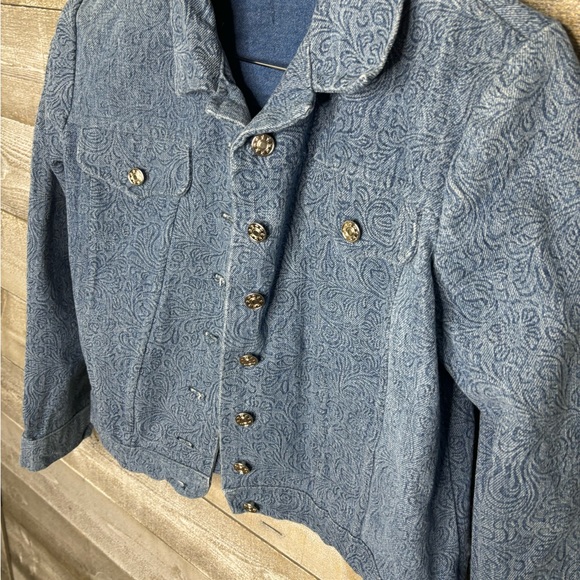 Paisley denim jean button up jacket - Picture 2 of 3